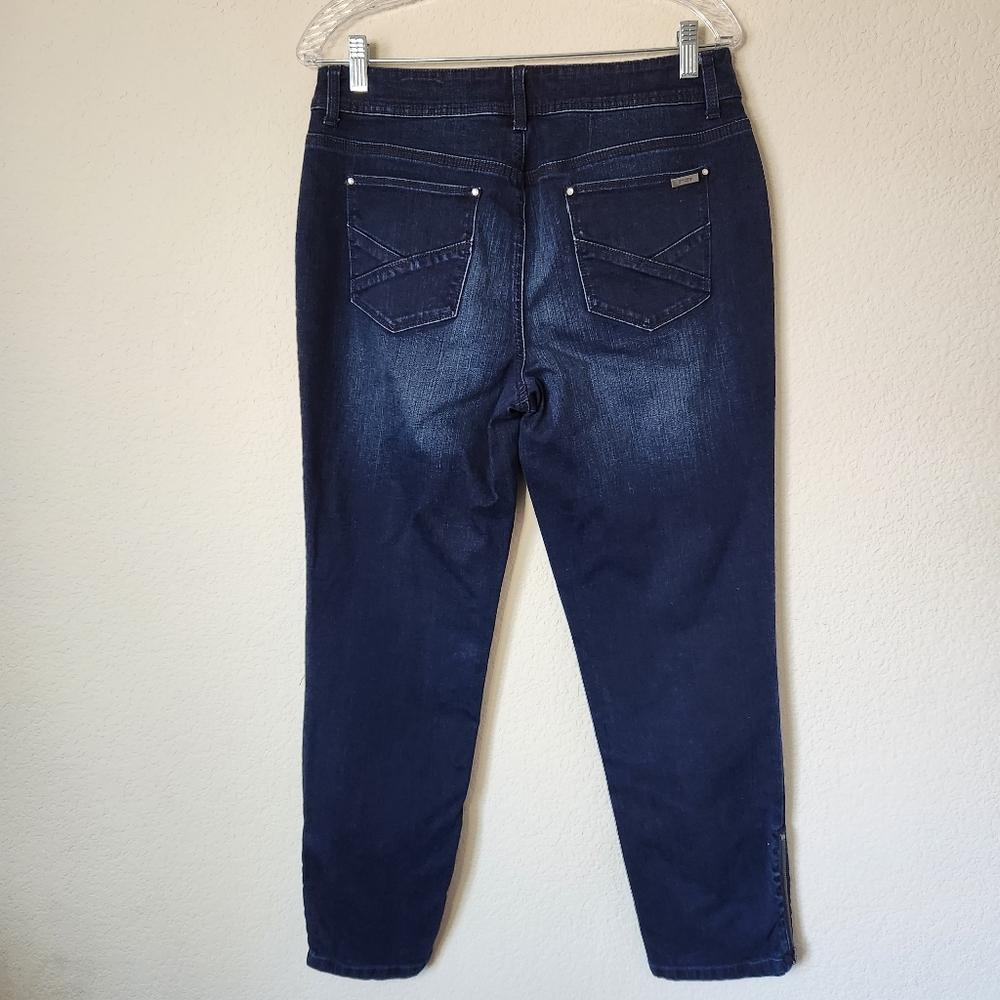Chico's Dark Wash So Slimming Rhinestone Denim Jeans Size 1 - Picture 3 of 10